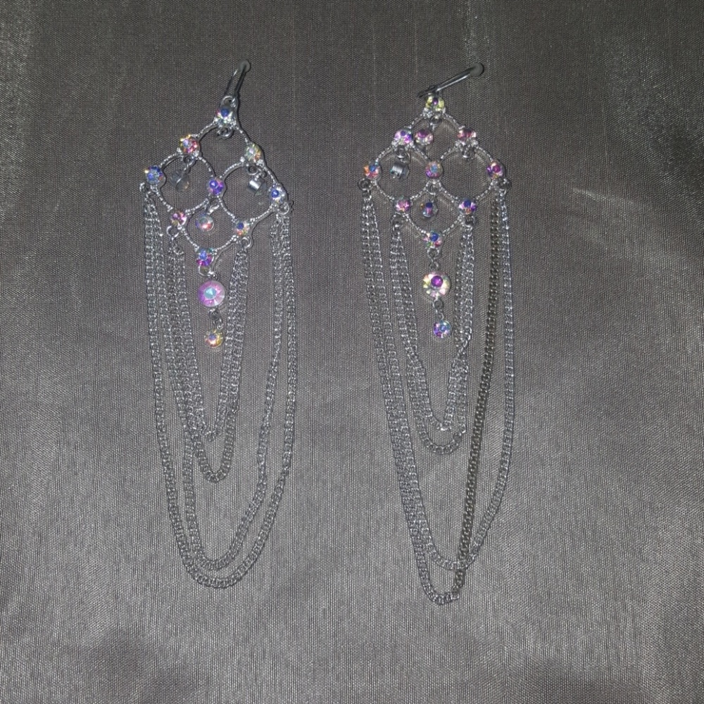 Iridescent dangly earrings